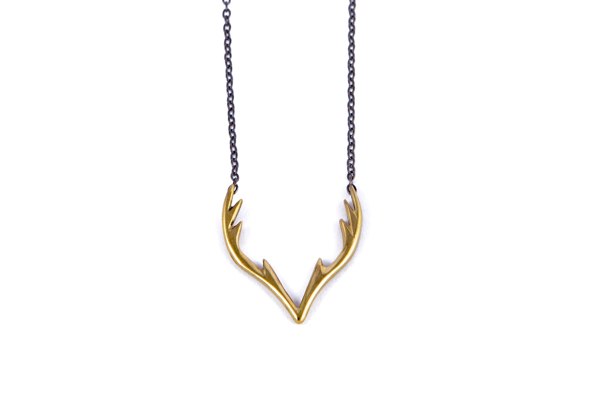 SENFAI Rose Gold Plated Deer Antler Necklace - 18" Zinc Alloy Pendant, Fashion Women's Jewelry Gift